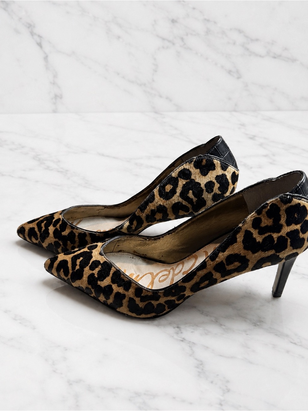 Leopard Print Pointed Toe Pumps - Sam Edelman